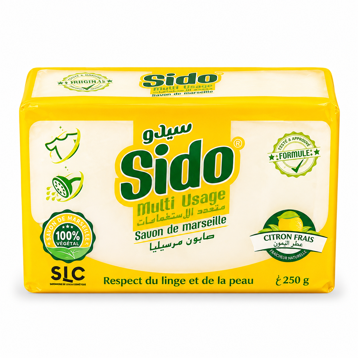 Sido Multi Usage Citron Frais Savon de Marseille 250g