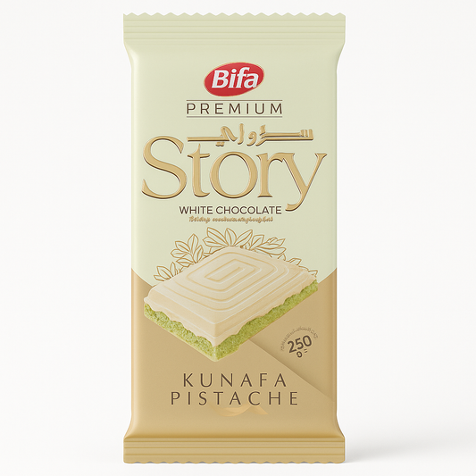 Story – White Chocolate Filled with Pistachio Cream &amp; Kunefe: The Supreme Delicacy