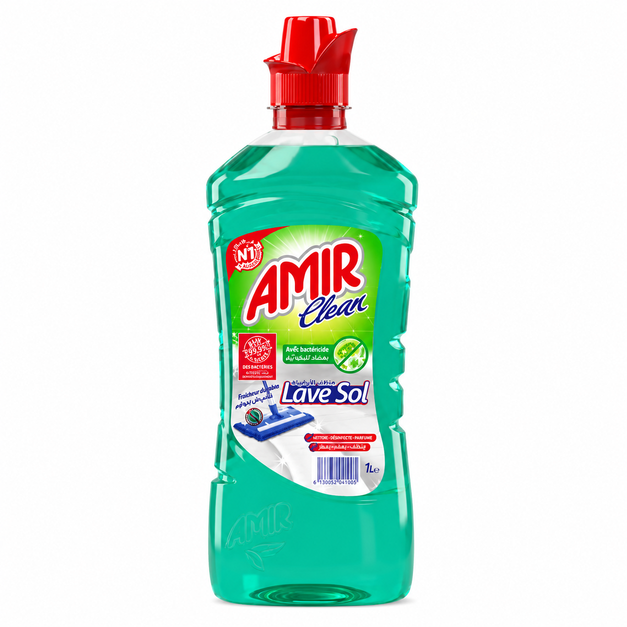 Amir Clean Anti-Bactérien 1 L – Nettoyant Sol Multi-Usages