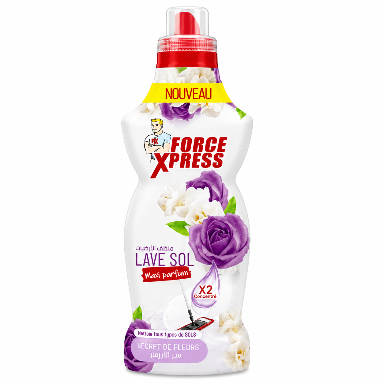 Force Xpress Lave-Sol Secret de Fleurs 1 L – Nettoyant Sol Concentré X2