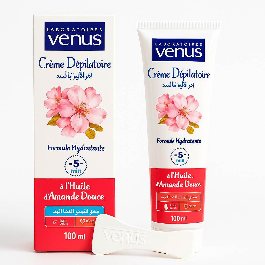 Crème Dépilatoire à l’Huile d’Amande Douce 100ml Venus