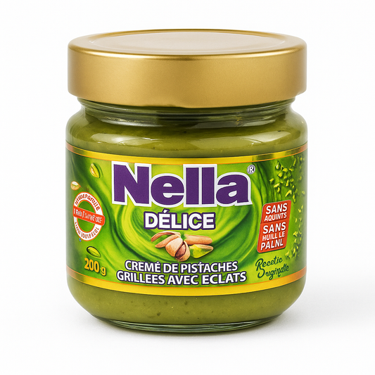 Crème de Pistaches Grillées avec Éclats 200g Nella Délice