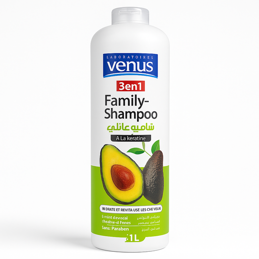 Shampooing 3en1 Kératine & Avocat1L Vénus