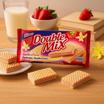 Gaufrettes Vanille & Fraise 200g Bimo Double Mix