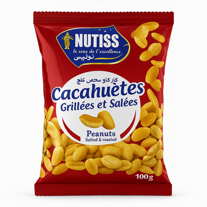 Cacahuètes Grillées & Salées 80g Nutiss