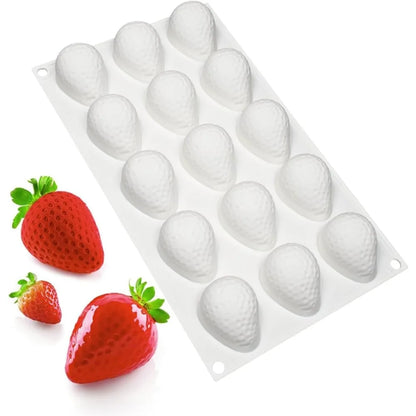 Moule trompe-l’œil fruits en silicone – Framboise, fraise, banane & mangue – Gâteau et dessert
