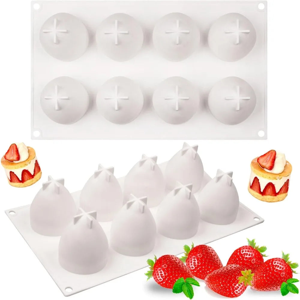 Moule trompe-l’œil fruits en silicone – Framboise, fraise, banane & mangue – Gâteau et dessert