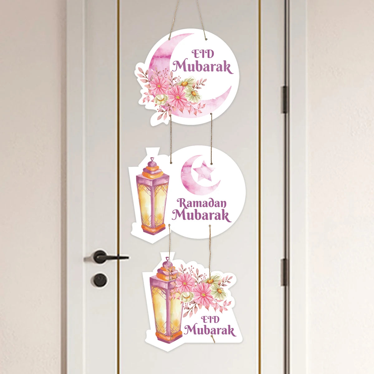 Décoration de porte Ramadan suspendue – EID Mubarak / Ramadan Kareem