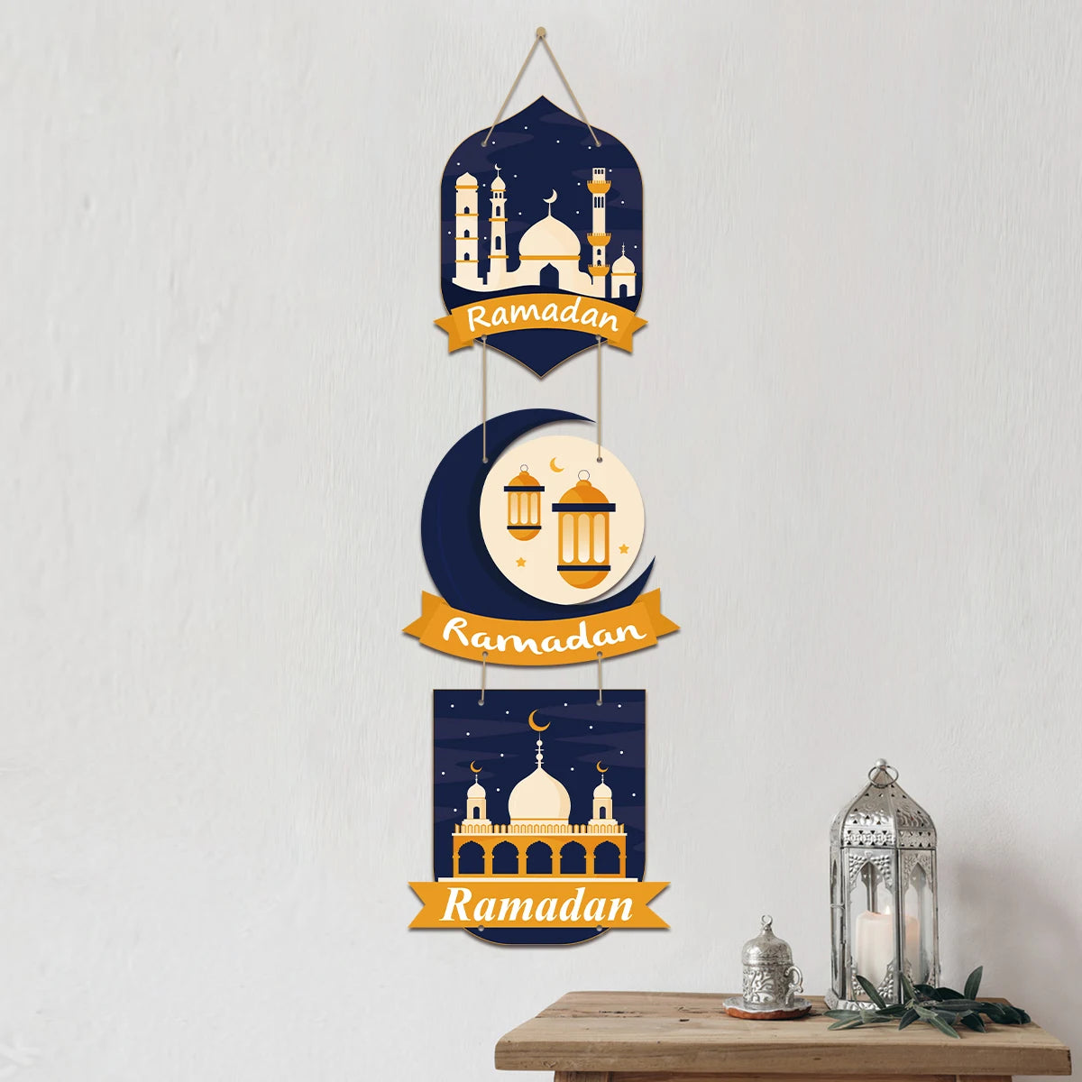 Décoration de porte Ramadan suspendue – EID Mubarak / Ramadan Kareem