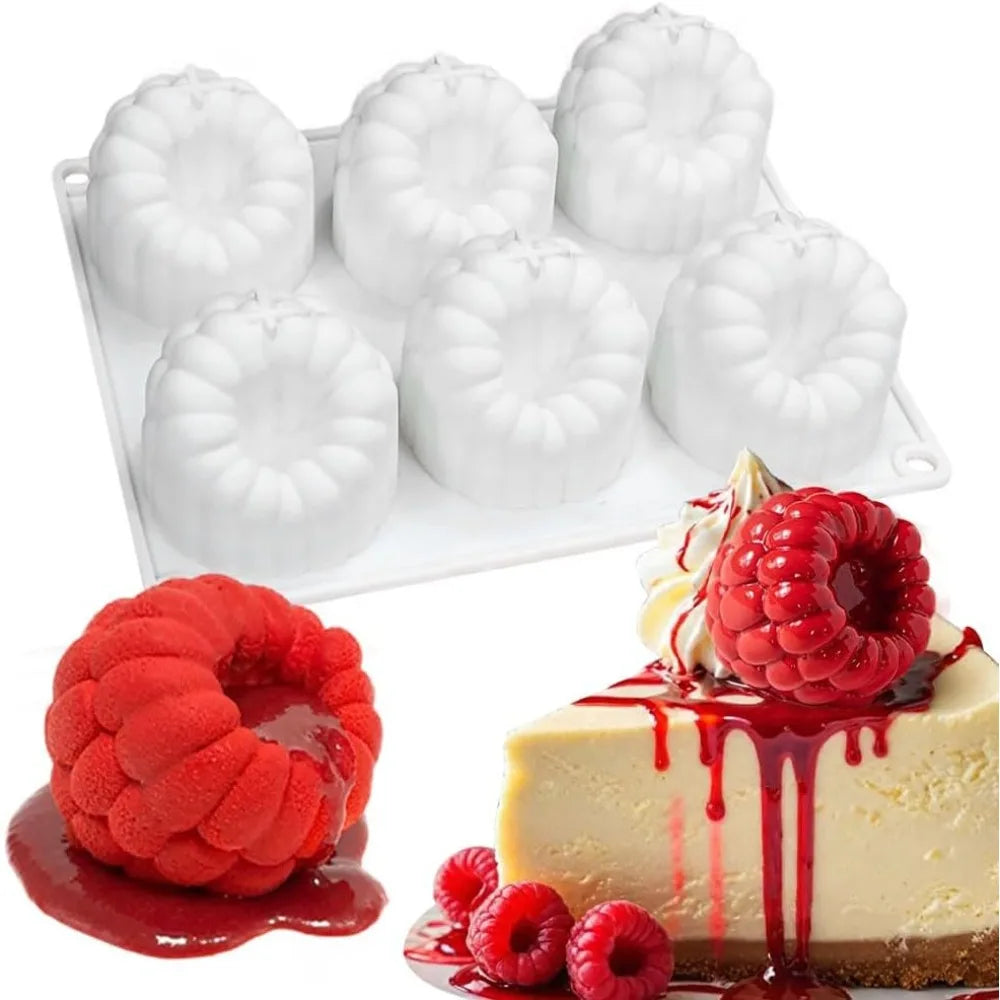 Moule trompe-l’œil fruits en silicone – Framboise, fraise, banane & mangue – Gâteau et dessert