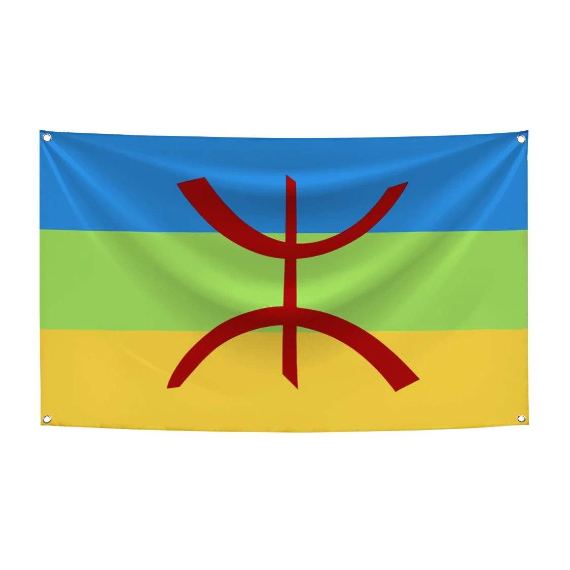 Drapeau amazigh kabyle Polyester  2 ou 4 œillets