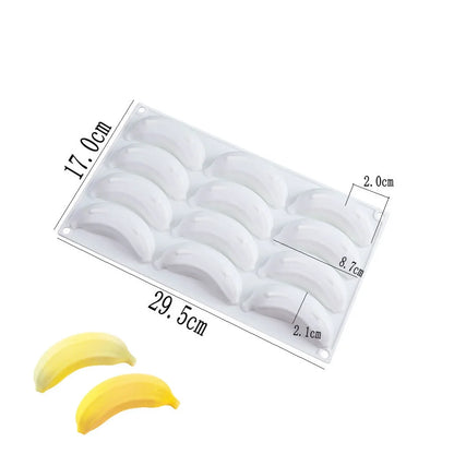 Moule trompe-l’œil fruits en silicone – Framboise, fraise, banane & mangue – Gâteau et dessert