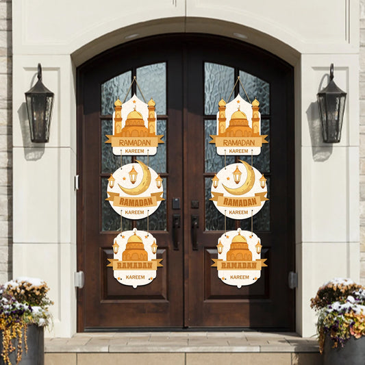 Décoration de porte Ramadan suspendue – EID Mubarak / Ramadan Kareem