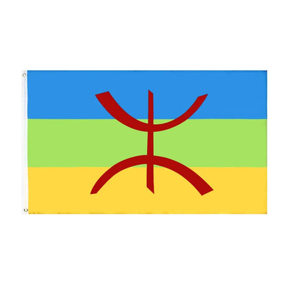 Drapeau amazigh kabyle Polyester  2 ou 4 œillets