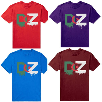 T-shirt DZ Algérie unisexe Drapeau algérien – Coton Manches courtes