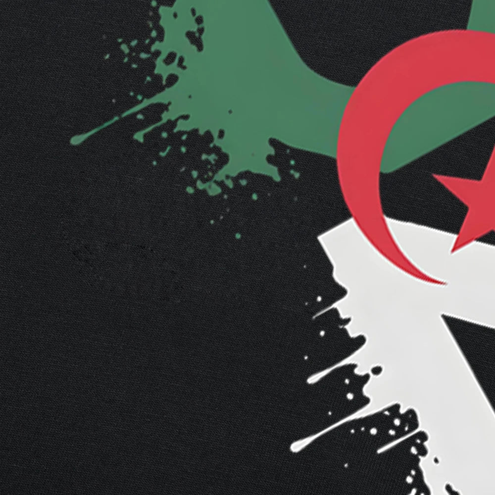 T-shirt DZ Algérie unisexe Drapeau algérien – Coton Manches courtes