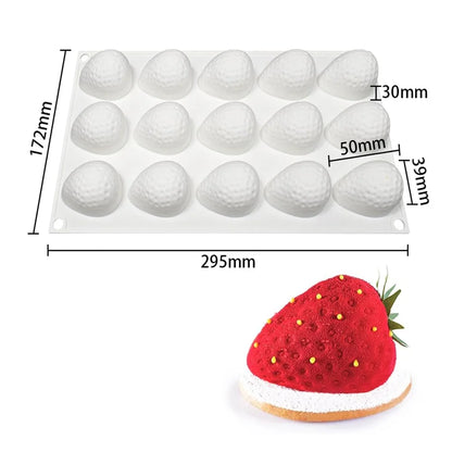 Moule trompe-l’œil fruits en silicone – Framboise, fraise, banane & mangue – Gâteau et dessert