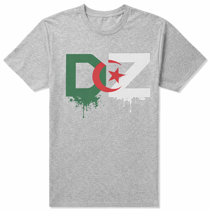 T-shirt DZ Algérie unisexe Drapeau algérien – Coton Manches courtes