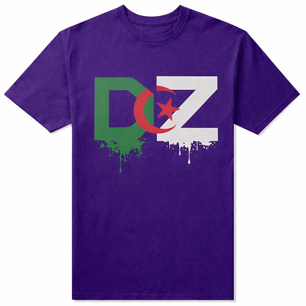 T-shirt DZ Algérie unisexe Drapeau algérien – Coton Manches courtes